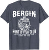 BERGIN HUNT & FISH CLUB Funny Design T-Shirt - Heather Blue