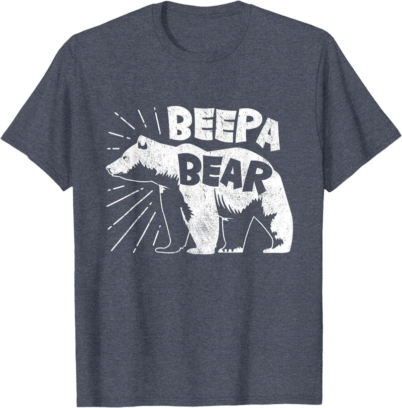 Mens Beepa Bear T-Shirt Father's Day Tee T-Shirt - Heather Blue