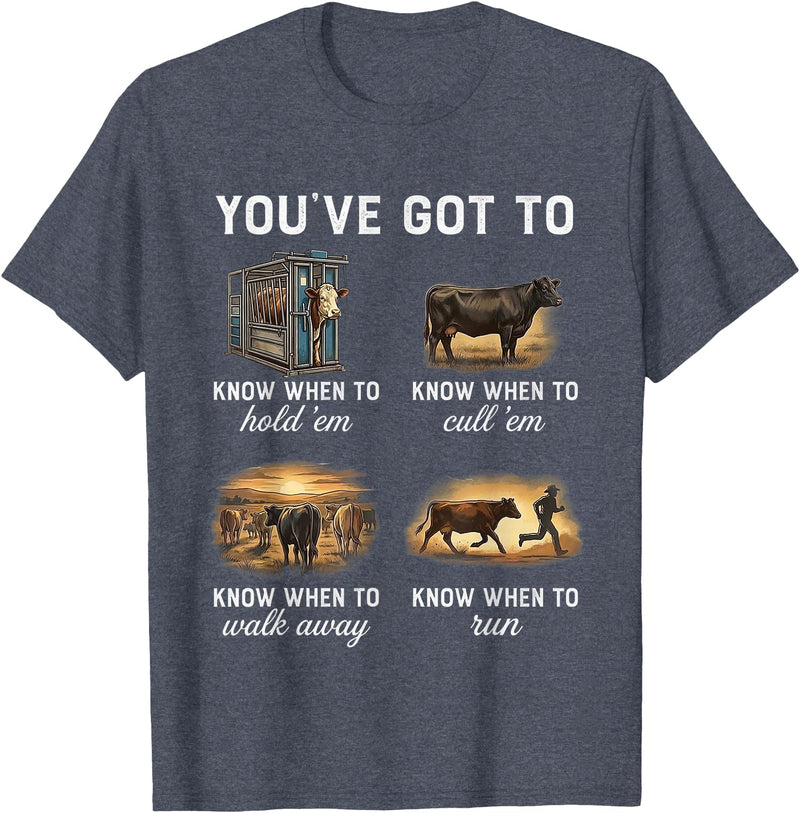 You've Got To Know When To Hold'em Funny Cow Tee You've Got to Know When to Hold'em Retro Vintage Funny Cow T-Shirt -