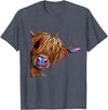 SHiRLeY MacARTHuR HiGHLaND CoW PRiNT ANiMaL PRiNT ' SuGaR LuMP ' T-Shirt - Heather Blue