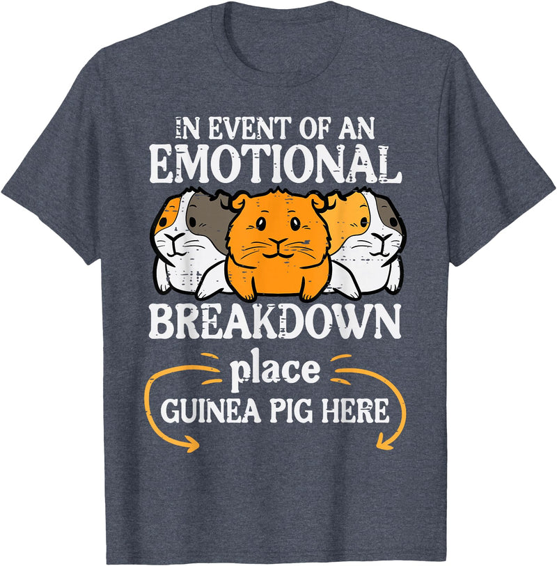 Guinea Pig Shirts For Men Women Kids Gift Emotional Breakdown Place Guinea Pig Cavy Pet Women Men Kids T-Shirt - Heather Blue