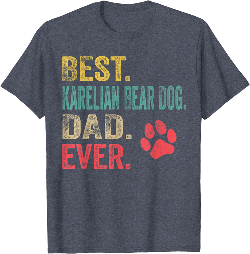 Best Karelian Bear Dog Dad ever Vintage Dog Best Karelian Bear Dog Dad ever Vintage Father Dog Lover Men T-Shirt - Heather Blue