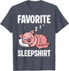 Pig Lover Gift Co. Favorite Sleep, Napping Pig, Piglet & Piggy Pajama T-Shirt - Heather Blue
