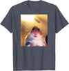 Staring Hamster Meme Front Camera T-Shirt - Heather Blue