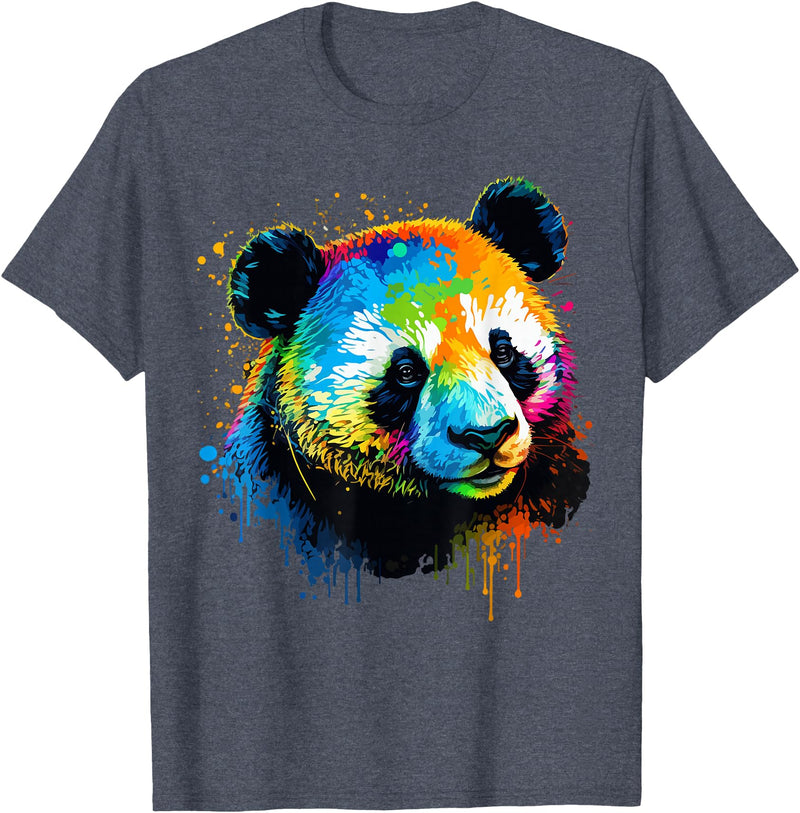 Cute Panda Lovers Kawaii Asian Bears Gifts DAIMMER Watercolor Panda T-Shirt - Heather Blue