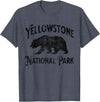 Yellowstone National Park Wyoming USA Outdoor Yellowstone National Park Bear Nature Hike Outdoors Vintage T-Shirt - Heather Blue
