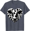 Humorous Gifts for Cow Farmer Cow Print Heart Cow Farmer Girl T-Shirt - Heather Blue