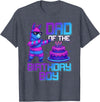 Llama Pinata Birthday Family Bday Party Decoration Daddy of Birthday Boy Llama Pinata Party Family Matching T-Shirt - Heather Blue