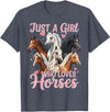 Cute Riding Horse Cute Horse Just A Girl Who Loves Horses T-Shirt - Heather Blue