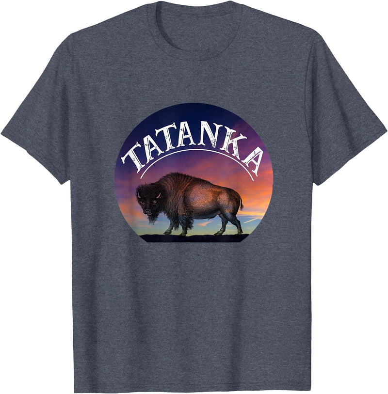 Buffalo Bison Wildlife Shirts Tatanka American Buffalo T-Shirt - Heather Blue