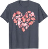 Pig Heart Lover Gift Co. Pig For Women Girls Kids Heart Shape Poses Cute Pig T-Shirt - Heather Blue