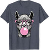 Llama Lovers Funny Animal Tee for Men Women & Kids Cute Llama Shirt for Women Funny Llama Lovers T-Shirt - Heather Blue