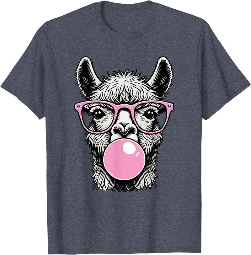 Llama Lovers Funny Animal Tee for Men Women & Kids Cute Llama Shirt for Women Funny Llama Lovers T-Shirt - Heather Blue