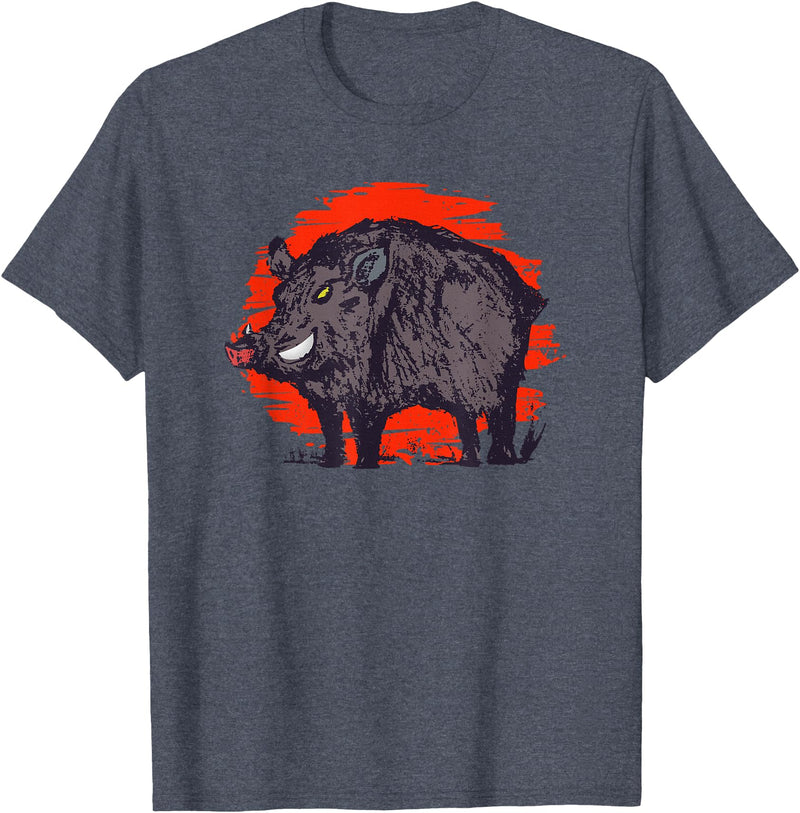 Wild Pig Merch Hog Hunting Pig Boar T-Shirt - Heather Blue