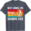 Best Guinea Pig Grandpa Guinea Pig Grandfather Best Guinea Pig Grandpa Guinea Pig Owner Guinea Pig Lover T-Shirt - Heather Blue
