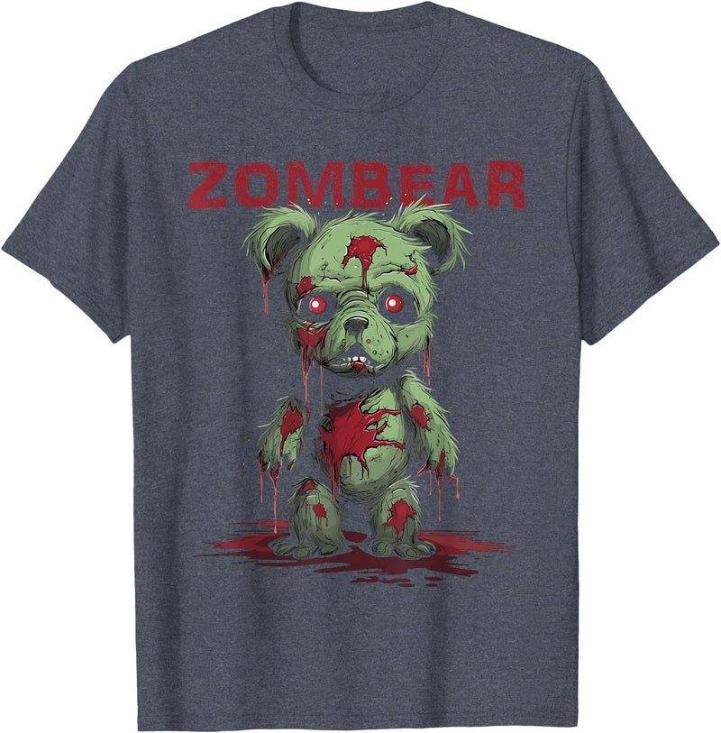 Unique All Hallows Eve Animal Meme Merch Stuff Teddy Bear Halloween Tshirt for Kids Women Men Zombear Stuff T-Shirt - Heather Blue