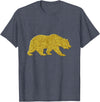SunFrot Bear Vintage Golden Retro Animal Symbol T-Shirt - Heather Blue