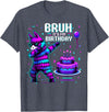 Llama Pinata Birthday Family Decorations Bruh Its My Birthday Llama Pinata Boy Girl Family Party Bday T-Shirt - Heather Blue