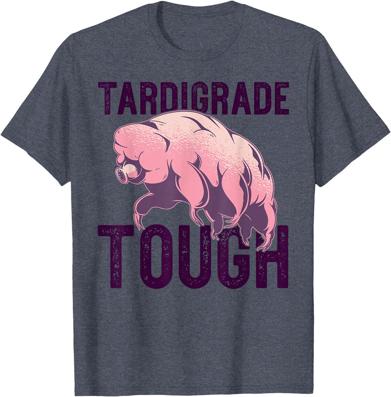 TARDIGRADE TOUGH Water Bear Don't Care Funny Memes TARDIGRADE TOUGH Pink Water Bears are Strong Funny Meme T-Shirt - Heather Blue