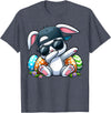 Easter Day Dabbing Bunny for Men Women Boys Girls Teens T-Shirt in Heather Blue