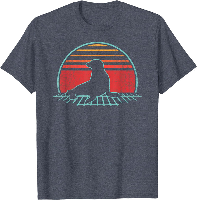 Sea Lion Graphic Art Designs Sea Lion Lover Animal Retro Vintage 80s Style T-Shirt - Heather Blue