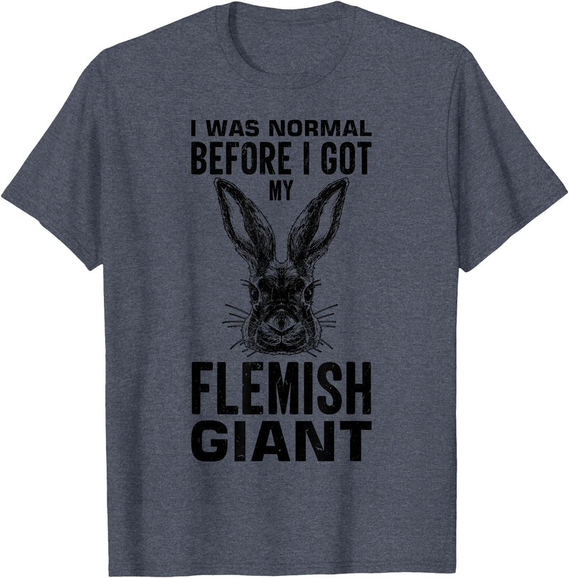 Flandrian Giant Rabbit T-Shirt in Heather Blue