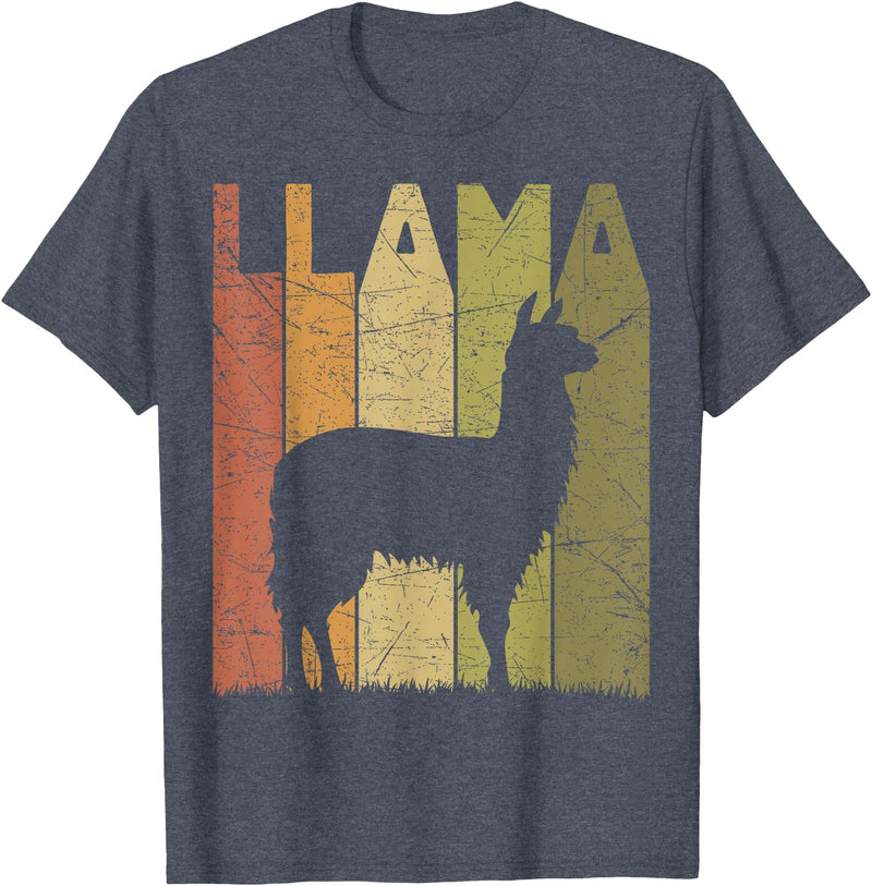 Alpaca Llama Vintage Llama Farming Designs. Llama Vintage Alpaca Llama Lover Retro Alpaca Farmer T-Shirt - Heather Blue