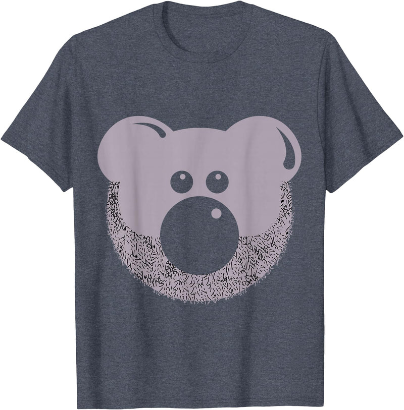 Cub & Bear Beard Hair Shirts Mens Cub & Bear Bears Hairy Beard Face Shirt So Trendy and Cute T-Shirt - Heather Blue