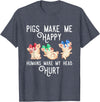 Zone - 365 Funny Pig Animals Lover Pigs Make Me Happy Humans Make My Head Hurt Funny Gift T-Shirt - Heather Blue