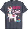 Family Matching Llama Birthday Party Supplies Auntie Llama Aunt Of The Birthday Boy Girl Llama Birthday T-Shirt - Heather Blue