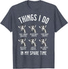Things I Do In My Spare Time Giraffe Lover Funny Things I Do In My Spare Time Giraffe Safari Animal T-Shirt - Heather Blue