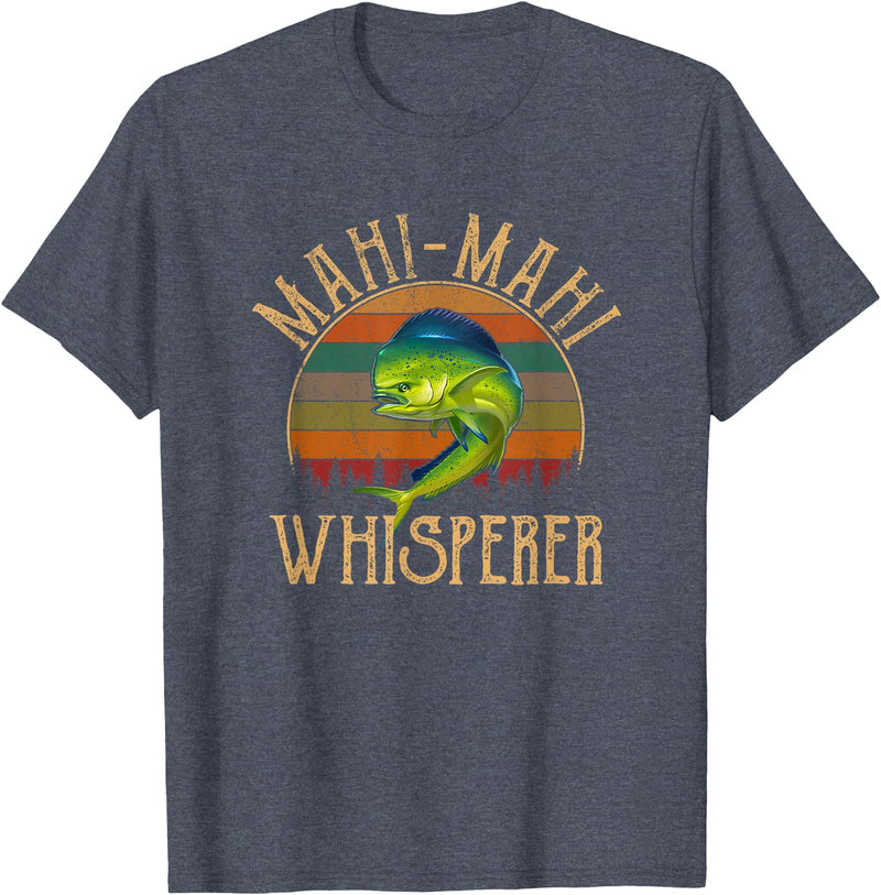 mahi fishing apparel mahi mahi american flag, fishing mahi mahi Women Girls Kids Men T-Shirt - Heather Blue