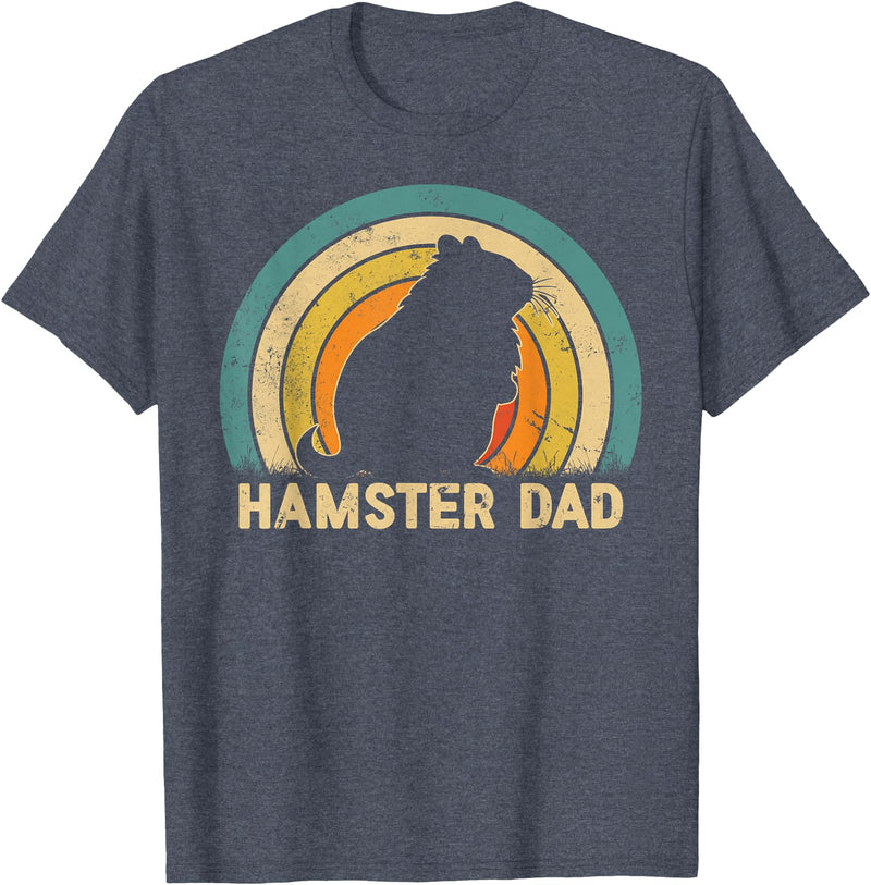 Hamster Dad Father's Day Vintage Style Hamster Dad Daddy T-Shirt - Heather Blue