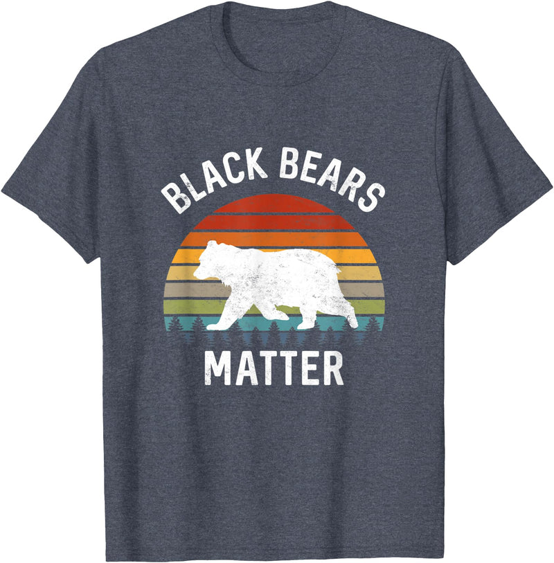 Save The Black Bear Camping Gear Black Bears Matter Animal lover Of Nature Outdoors Camping T-Shirt - Heather Blue