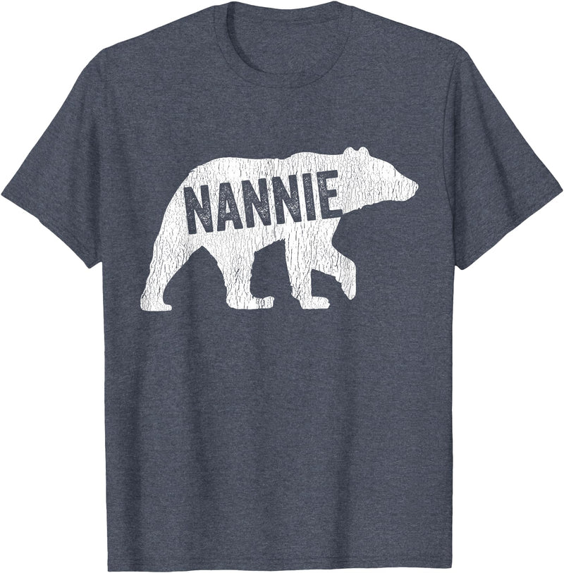 Matching Family Bear by Foxio Nannie Bear Matching Family Camping Bear Funny Nannie T-Shirt - Heather Blue