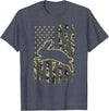 American Flag Camo Camouflage Bunny Rabbit Easter Patriotic T-Shirt in Heather Blue