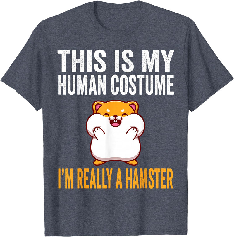 This is My Human Costume I'm Really A Hamster Halloween Kids T-Shirt - Heather Blue