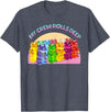 Cute Gummy World Funny Gummy Candy Bear Lover My Crew Rolls Deep Colorful T-Shirt - Heather Blue
