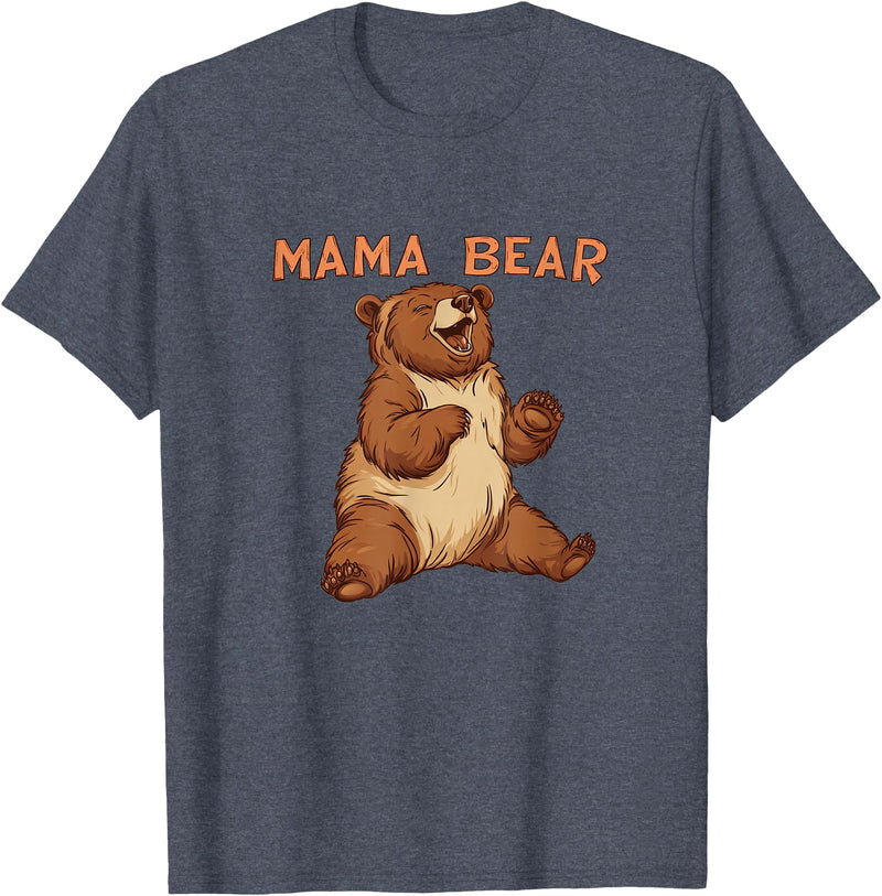 Happy Mama Bear Cool Vibes with Mama Bear Costume T-Shirt - Heather Blue