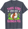 Funny Guinea Pig Gifts For Women Men Kids by DMTRY This Girl Loves Her Guinea Pig T-Shirt - Heather Blue