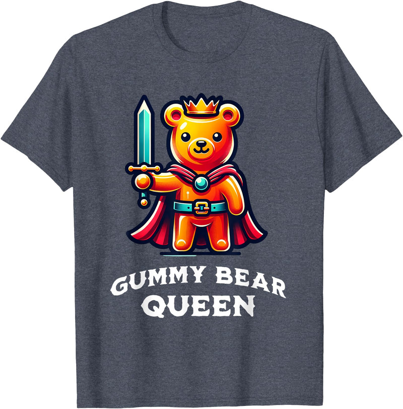 Gummy Bear Funny Quote Gummy Bear Queen Funny Gummy Bear Lovers Saying Illustration T-Shirt - Heather Blue