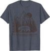 Trendy Apparel Cali Bear Forest And Mountains Background T-Shirt - Heather Blue