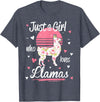 Pack A Punch Just A Girl Who Loves Llamas Llama Shirt Vintage T-Shirt - Heather Blue