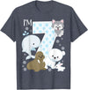 Arctic Animals Birthday Party Family Matching Bday Arctic Animals 7th Birthday Polar Bear Walrus Fox Sea Theme T-Shirt - Heather Blue