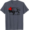 Buffalo Beanie Buffalo Wearing a Beanie Stocking Hat T-Shirt T-Shirt - Heather Blue
