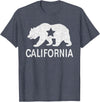 California Bear Souvenirs California State Flag Republic Of California T-Shirt - Heather Blue