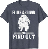 Holland Lop Rabbit Lover Fluff Around Find Out T-Shirt in Heather Blue