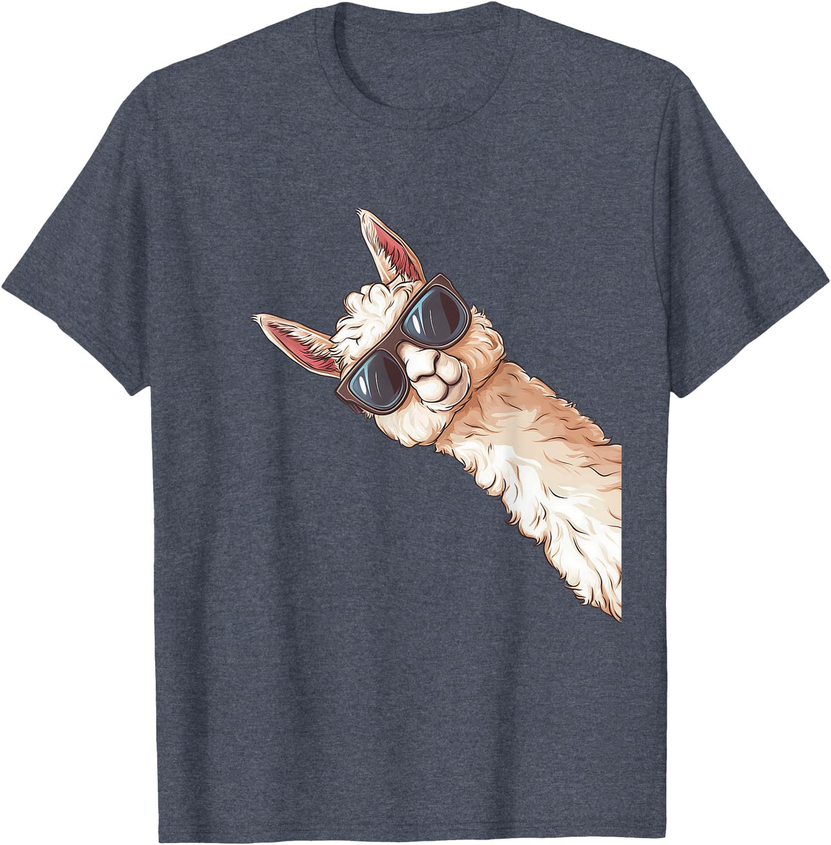 Ällamaco. Llama Alpaca Lama Sunglasses T-Shirt - Heather Blue