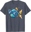 Fish with diving Googles Outfit Funny Fish Face Outfit for Summer and Fishes Lovers T-Shirt - Heather Blue