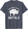 We Are Wildlife The Great White Buffalo T-Shirt Native American Inspired T-Shirt - Heather Blue